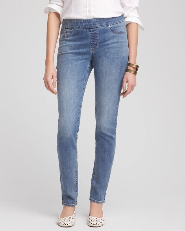 Peel-Off Pull-On Jeggings - Dark Wash